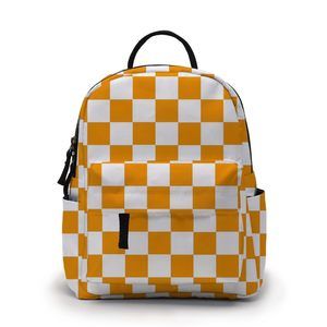 Mini Backpack for Women - Waterproof Small Backpack with Orange Checkered😊